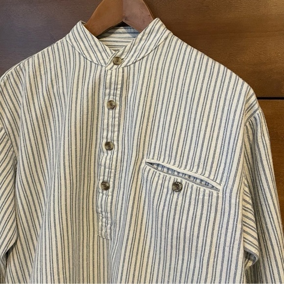 Blue and White Long Sleeve Striped Tee - Picture 3 of 5